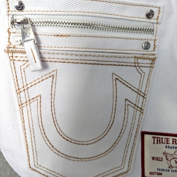 BNWT - True Religion White Tote/Crossbody/Shoulder/Beach/School Bag/Purse - Picture 4 of 16